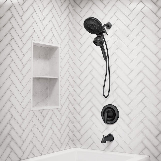 Moen 82137BL Graeden 6-Spray Magnetix Tub & Shower Faucet with Valve Matte Black