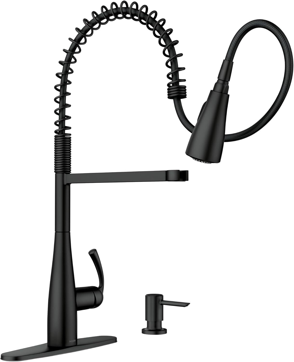 MOEN Essie Spring 1-Handle Pull-Down Sprayer Kitchen Faucet Matte Black 87814BL