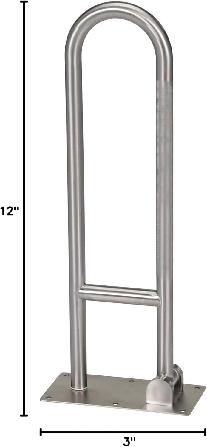 Moen R8960FD Safety Bathroom 30" Flip Up Screw Grab Bar Peened Stainless Steel