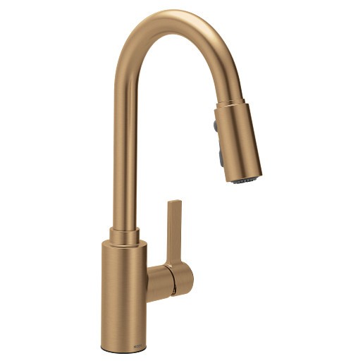 MOEN 7882BZG Genta LX Pull Down High Arc Sprayer Kitchen Faucet - Bronzed Gold
