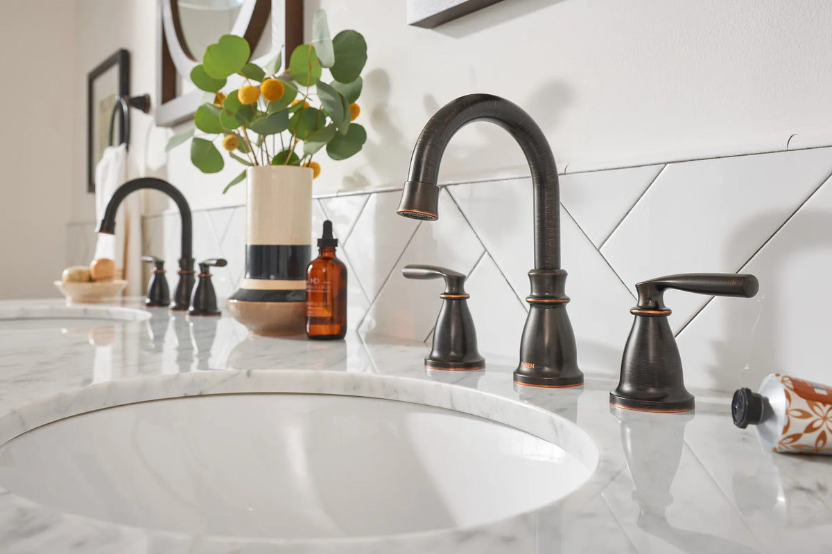 Moen 84539BRB Hilliard 2-Handle High Arc Lavatory Faucet - Mediterranean Bronze