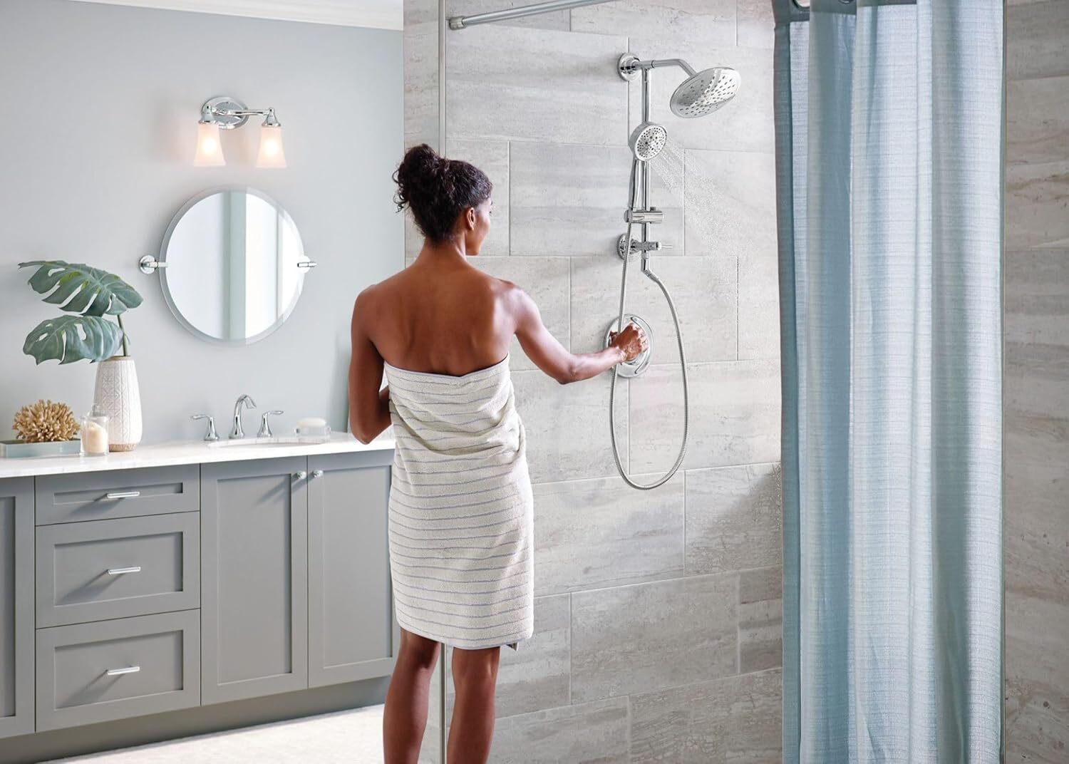 Moen T2233EP Eva Posi-Temp Tub/Shower Faucet Trim w/ 8" Shower Head - Chrome