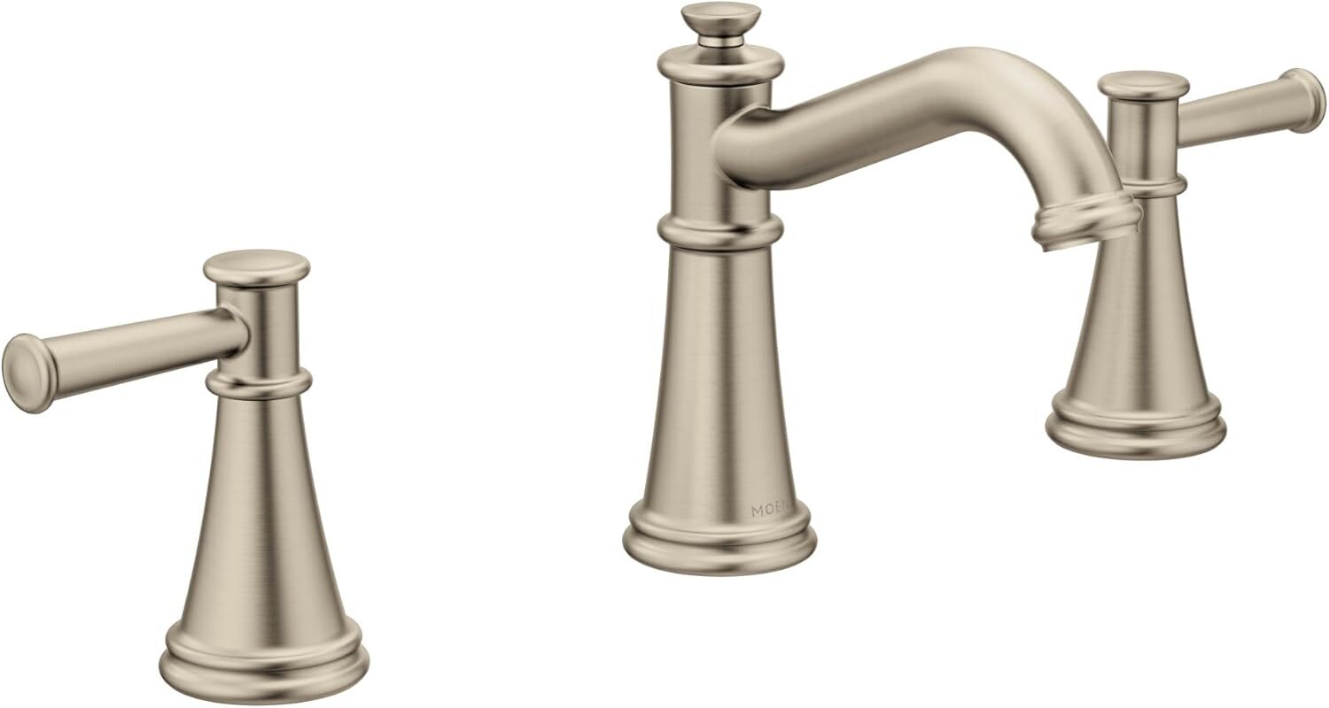 Moen T6405BN Brushed Nickel Belfield Two-Handle High Arc Bathroom Faucet