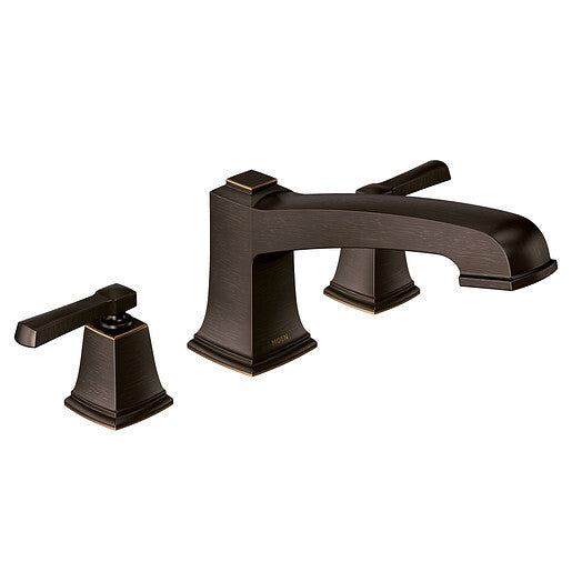 Moen T623BRB Boardwalk Deck Mounted Roman Tub Filler Mediterranean Bronze