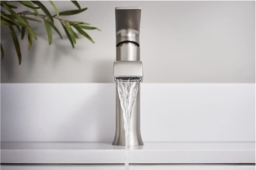 MOEN WS84760SRN Genta Single-Handle Bathroom Faucet Spot Resist Brushed Nickel