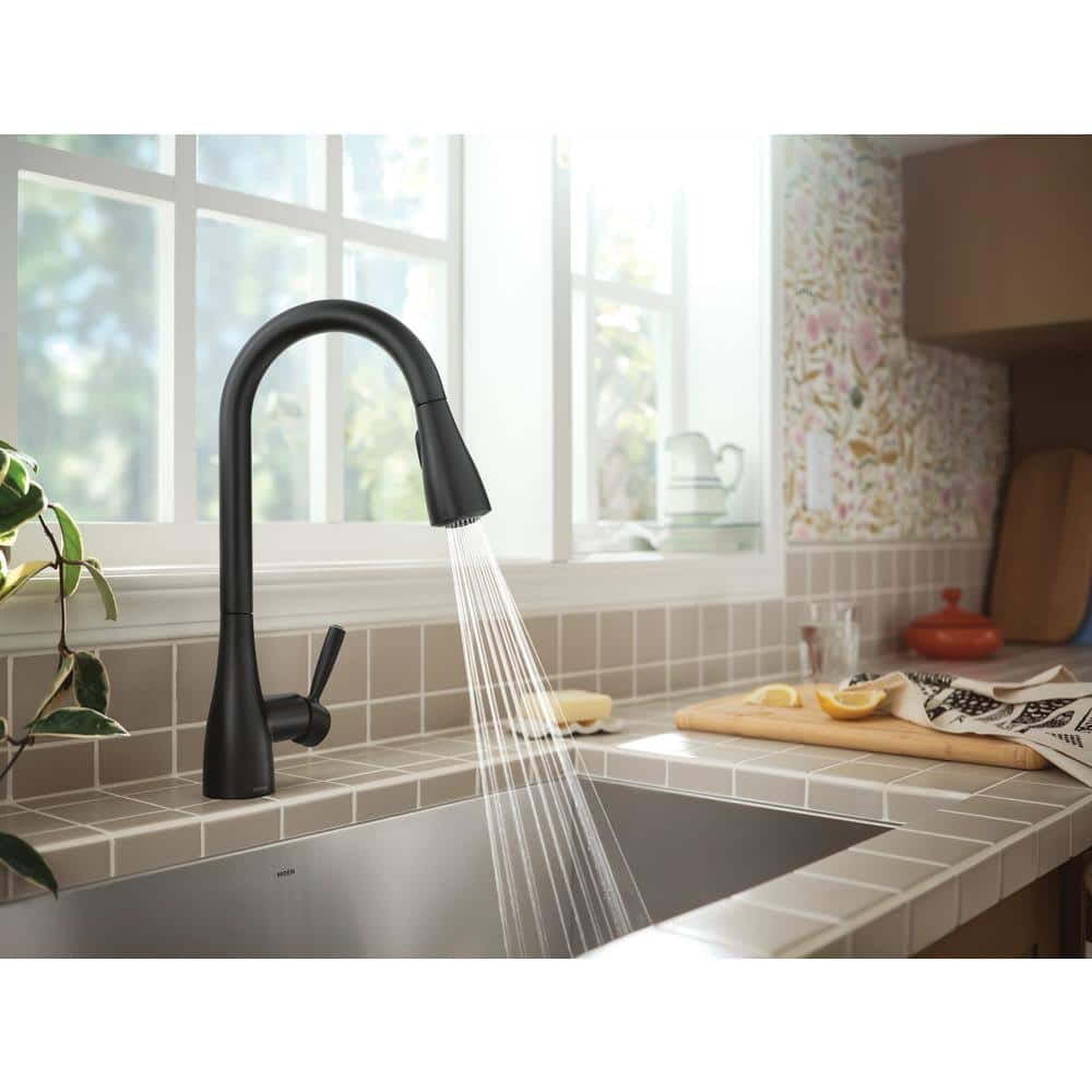 Moen 87260BL Matte Black Doherty Black 1-Handle Pull-down Kitchen Faucet