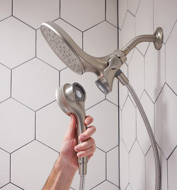 MOEN 26008SRN Attract Magnetix 6-Spray 7" Dual Rainshower Combo - Brushed Nickel