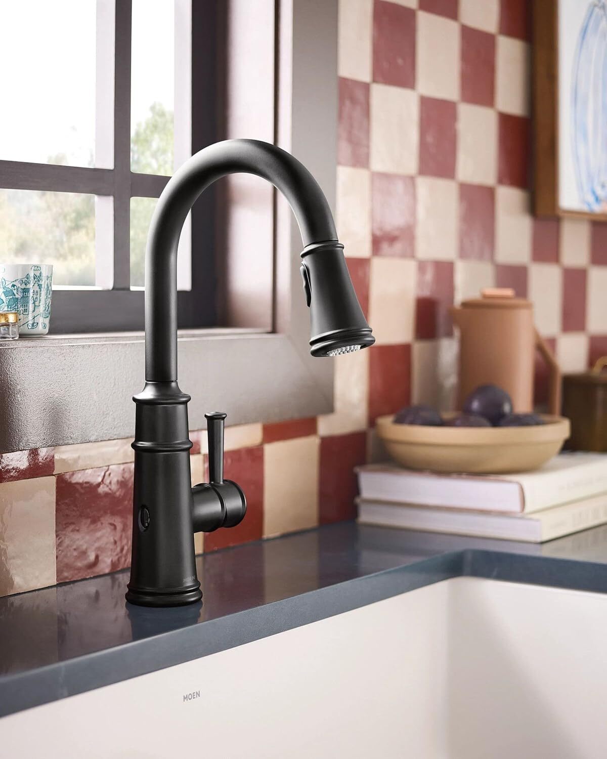 Moen 7260EWBL Belfield Motionsense Pulldown Kitchen Faucet - Matte Black