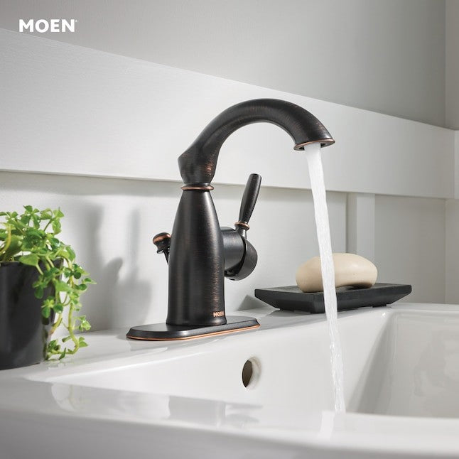 MOEN Sarona 84144BRB 1-Hole Single-Handle Bathroom Faucet - Mediterranean Bronze