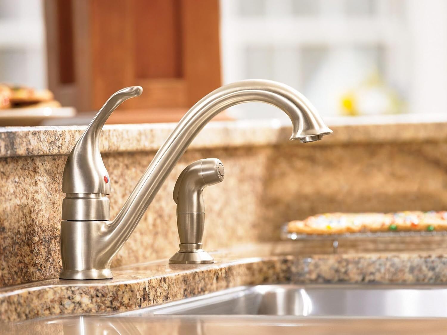 Moen 7840 Camerist One-Handle Low Arc Kitchen Faucet & Sprayer, Chrome