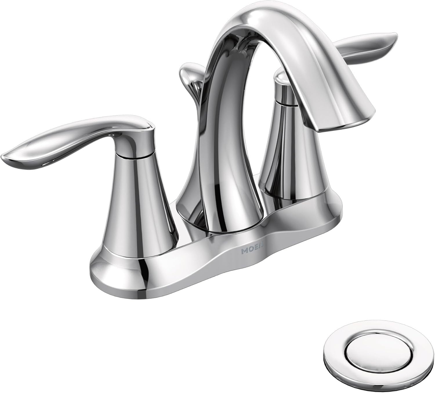 Moen Eva 6410 Two Handle Hi-Arc Centerset Bathroom Faucet in Chrome 1.2 GPM