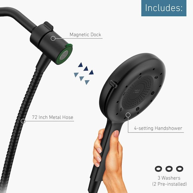 ​Moen N400H0BL Nebia Quattro Handheld Showerhead Magnetix Dock - Matte Black