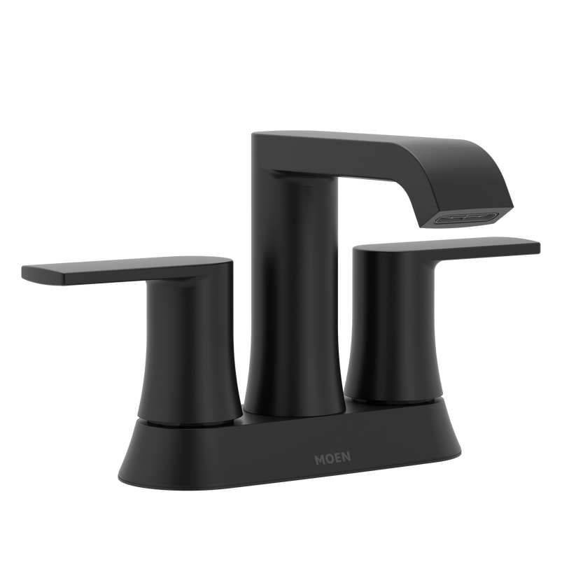 MOEN 84764BL Genta 4 in. Centerset Two-Handle Bathroom Faucet - Matte Black