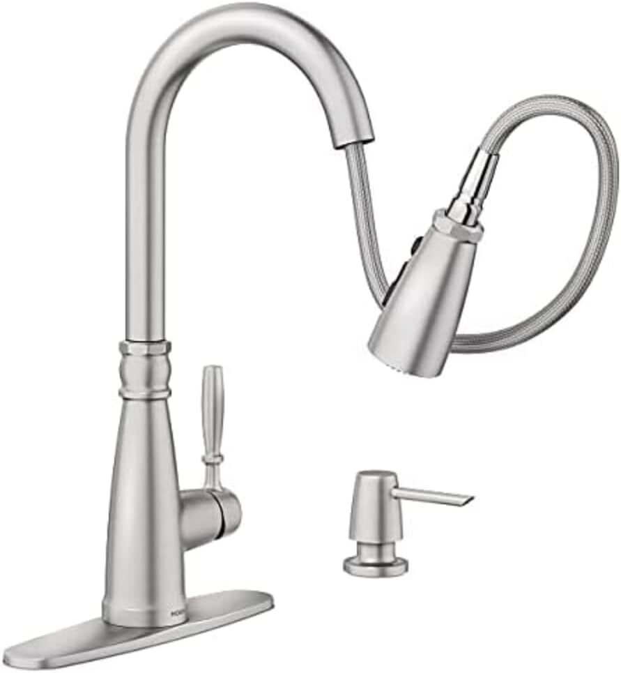 MOEN 87162SRS Boman Single Handle Pull-Down Sprayer Kitchen Faucet W/ Reflex