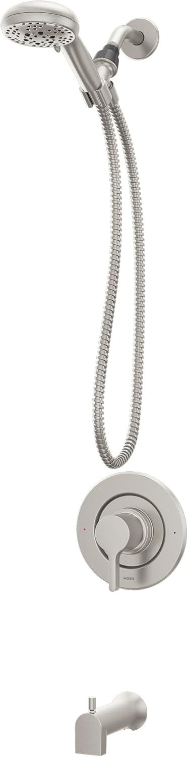 MOEN Beric 5-Spray Tub and Shower Faucet 1-Handle 82775SRN Spot Resist Nickel