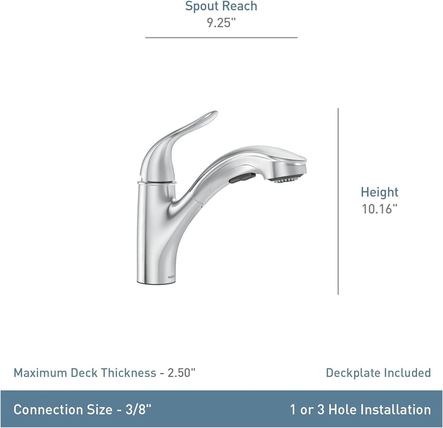 MOEN Brecklyn 87557W One-Handle Pull-Out Sprayer Kitchen Faucet White