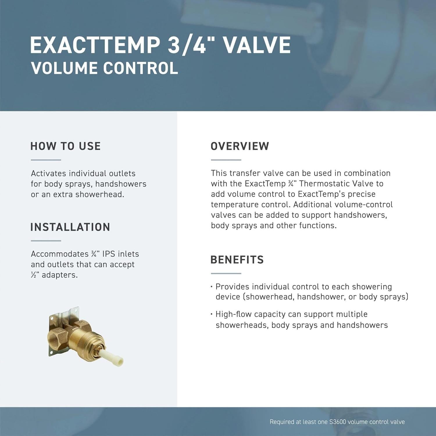 Moen T4692BG Voss Single Function Volume Control Valve Trim Only - Brushed Gold