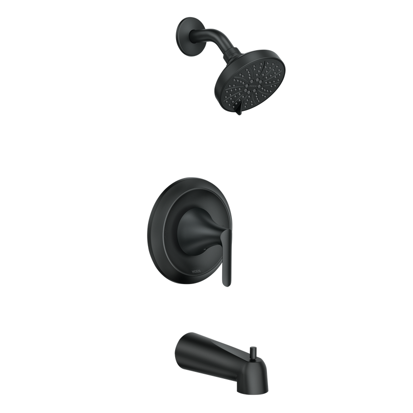 MOEN 82518BL Findlay Single Handle 6-Spray Tub and Shower Faucet Matte Black