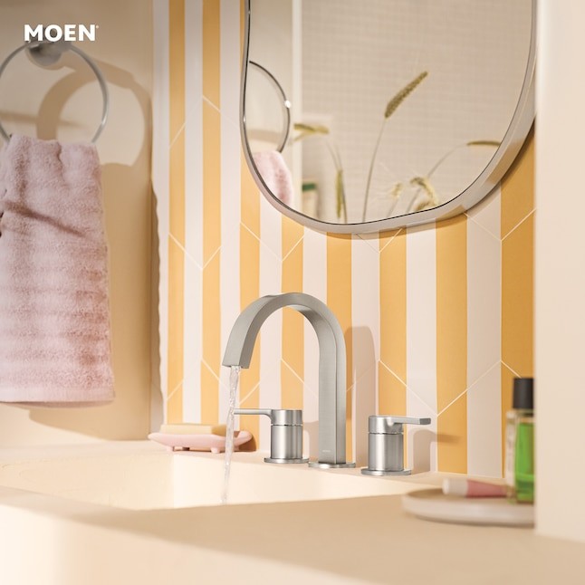 MOEN Avri 84154SRN 2-Handle Widespread Sink Faucet - Spot Resist Brushed Nickel