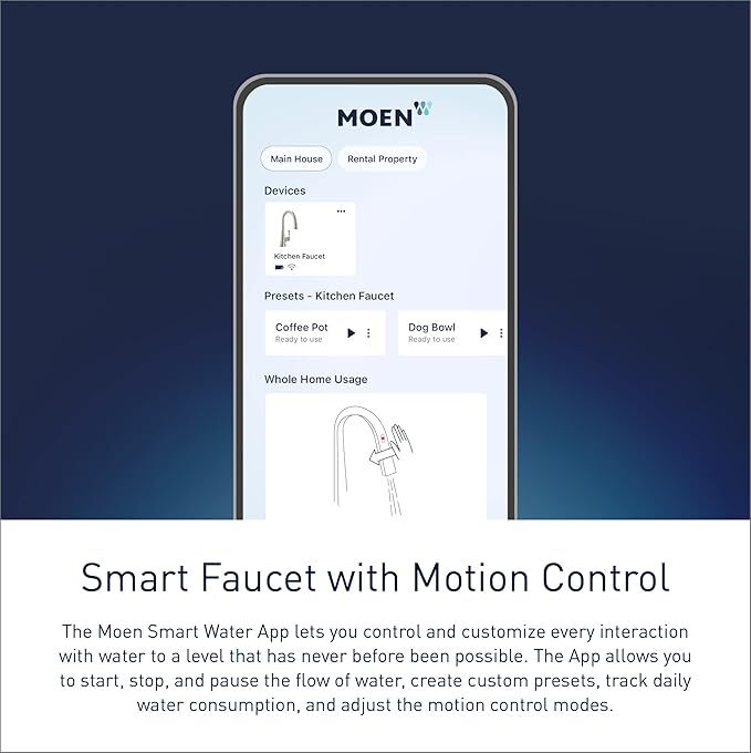 Moen Nio Chrome Smart Faucet Touchless PullDown Sprayer Kitchen S75005EV2C Alexa
