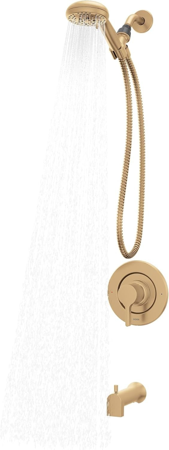 MOEN 82775BZG Beric 1-Handle 5-Spray Tub Shower Faucet 1.75 GPM - Bronzed Gold