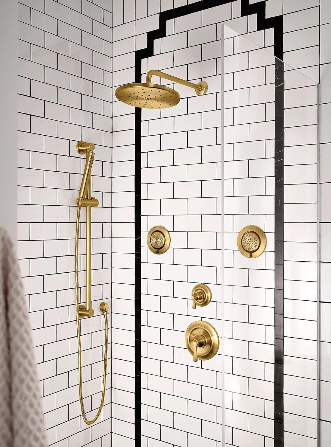 Moen S112BG Waterhill 2.5 GPM Single Function Rain Shower Head - Brushed Gold