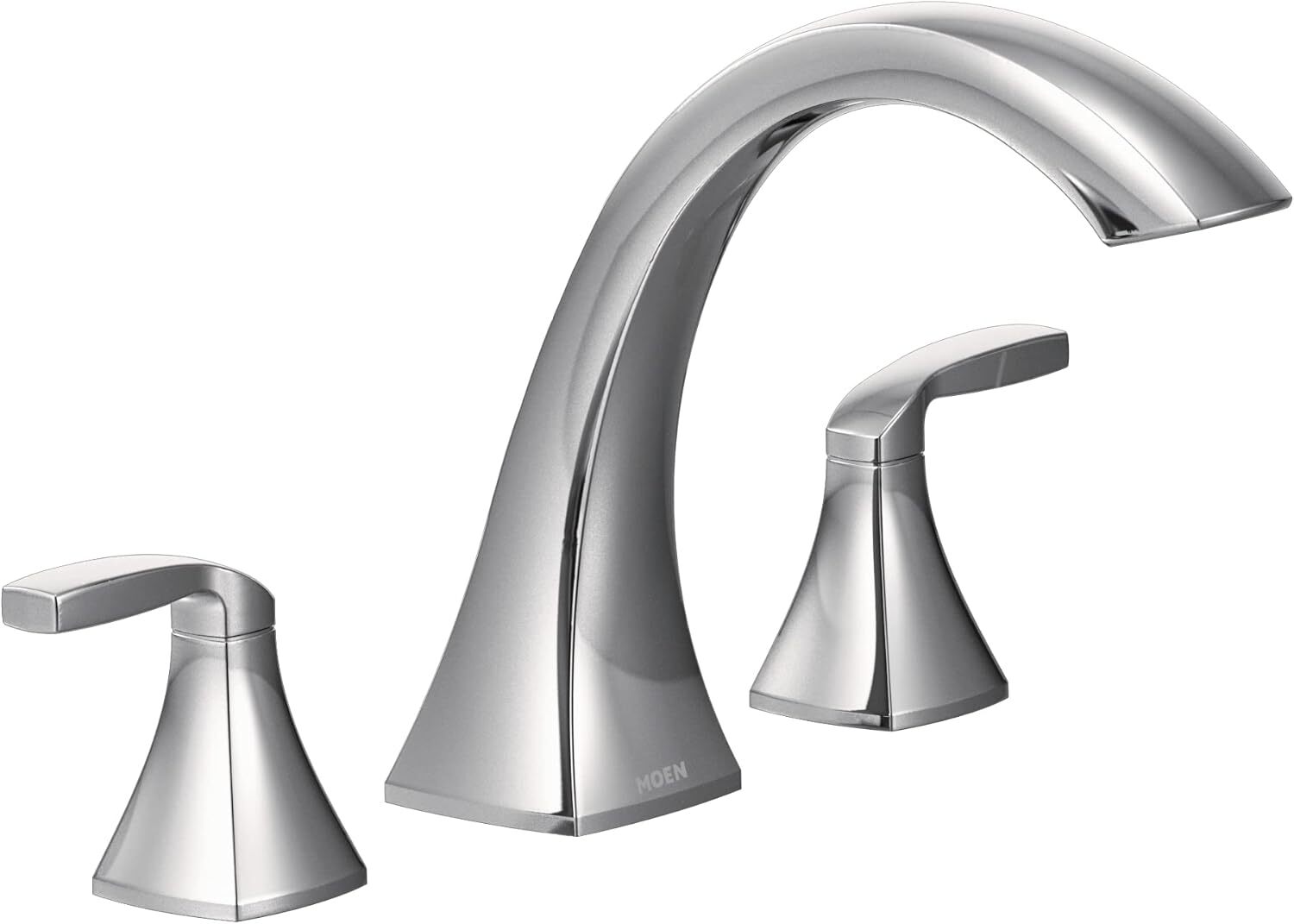Moen T693 Chrome Voss 2-Handle Deck-Mount High-Arc Roman Tub Faucet Trim Kit