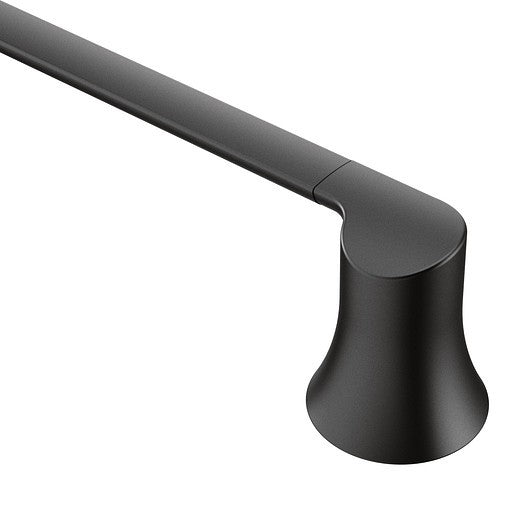 Moen YB0224BL Doux 24-Inch Single Towel Bar Holder - Matte Black