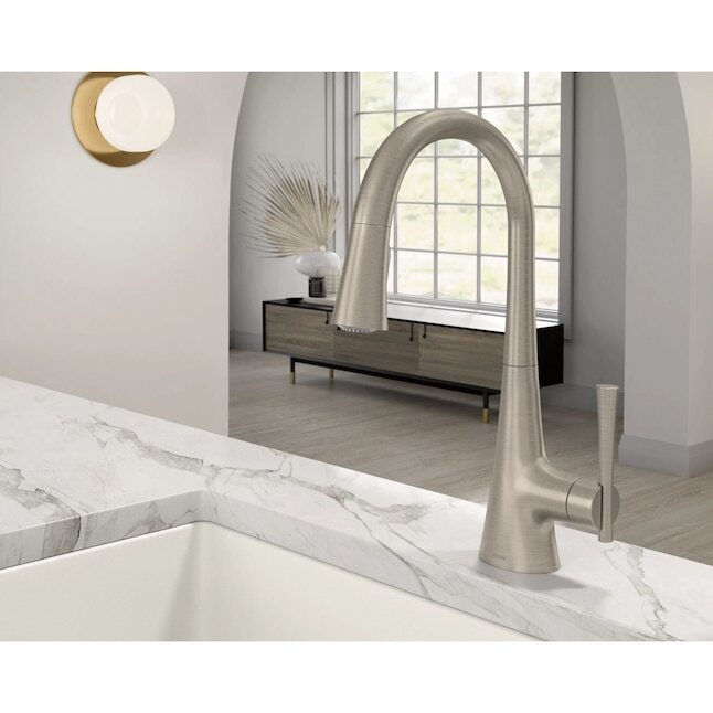 Moen 9126SRS Kurv Single Handle High Arc Pull-Down Kitchen Faucet - Spot Resist