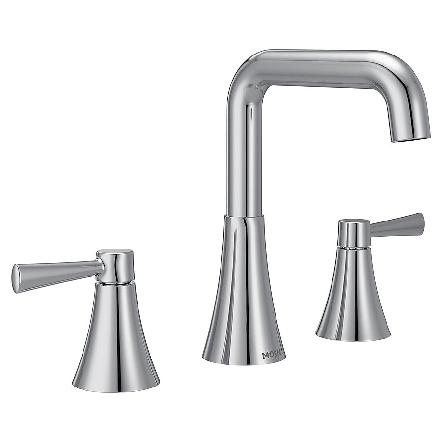 MOEN Ronan 84026 2-Handle 4" High Arc Modern Bathroom Sink Faucet - Chrome