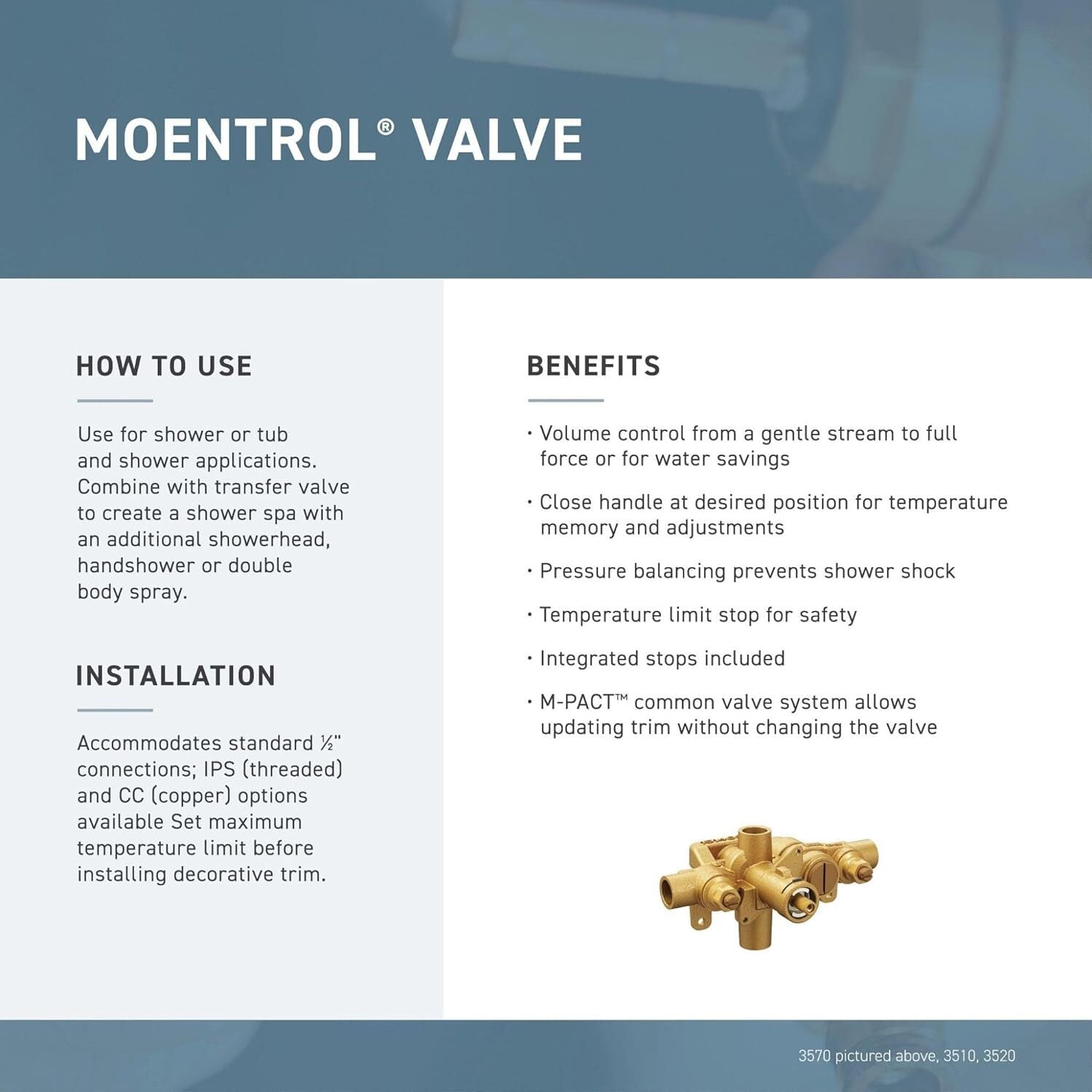 Moen T3111BN Single Handle Moentrol Pressure Balanced - Brushed Nickel