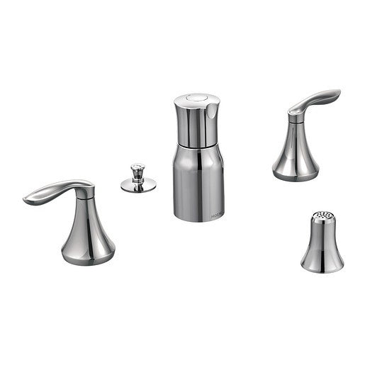 Moen T5220 Eva Chrome Two-Handle Bidet Faucet Valve Required