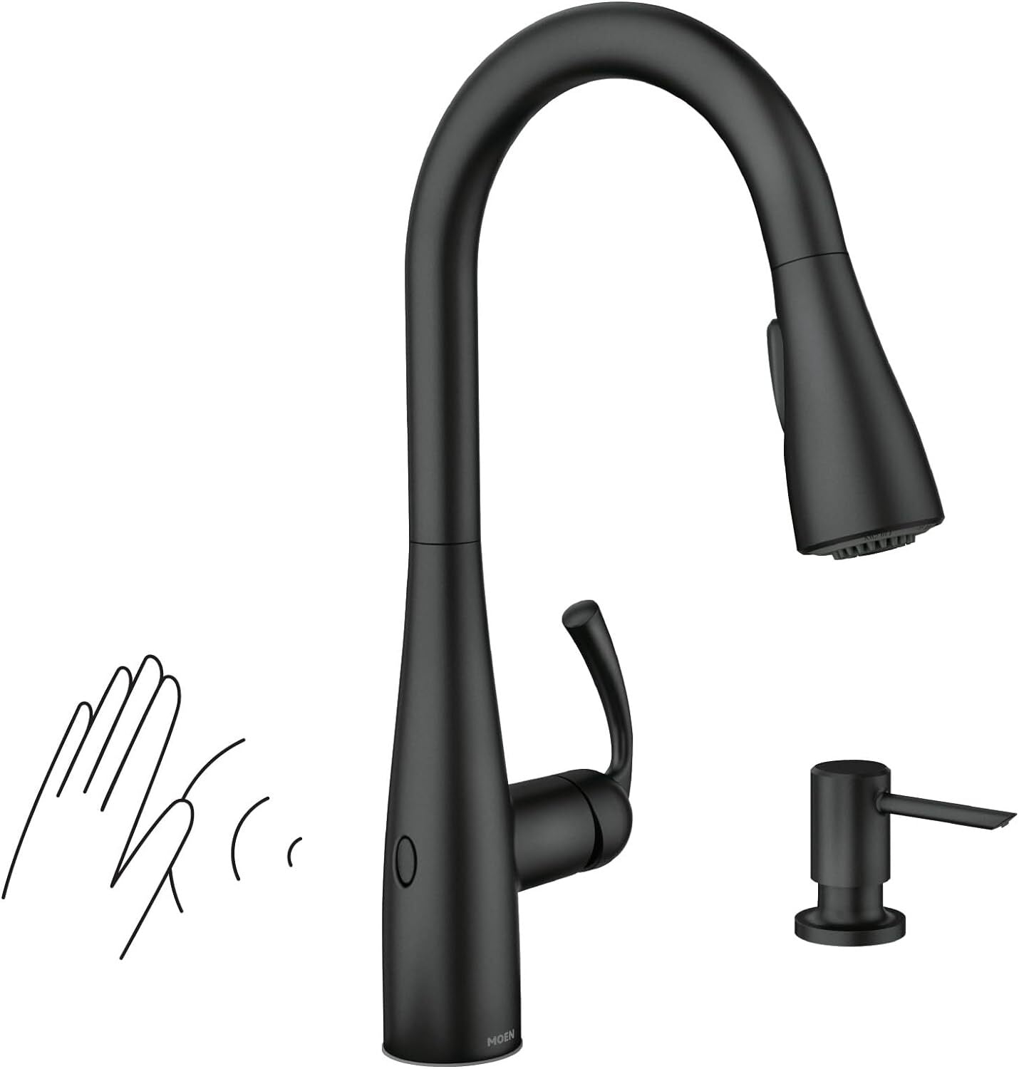 Moen 87014EWBL Essie Touchless Matte Black Pull-Down Sprayer Kitchen Faucet