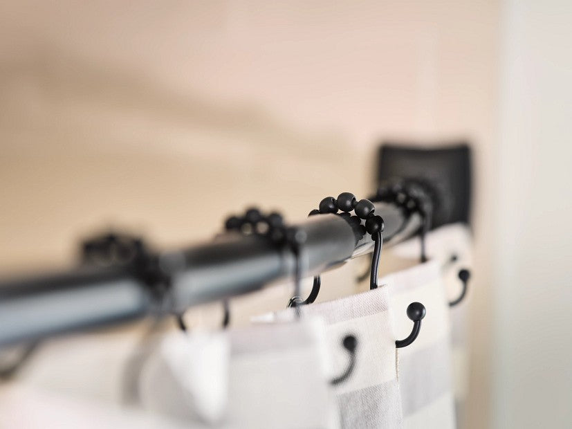 Moen SR2201BL Double Shower Curtain Rings Set of 12 - Matte Black