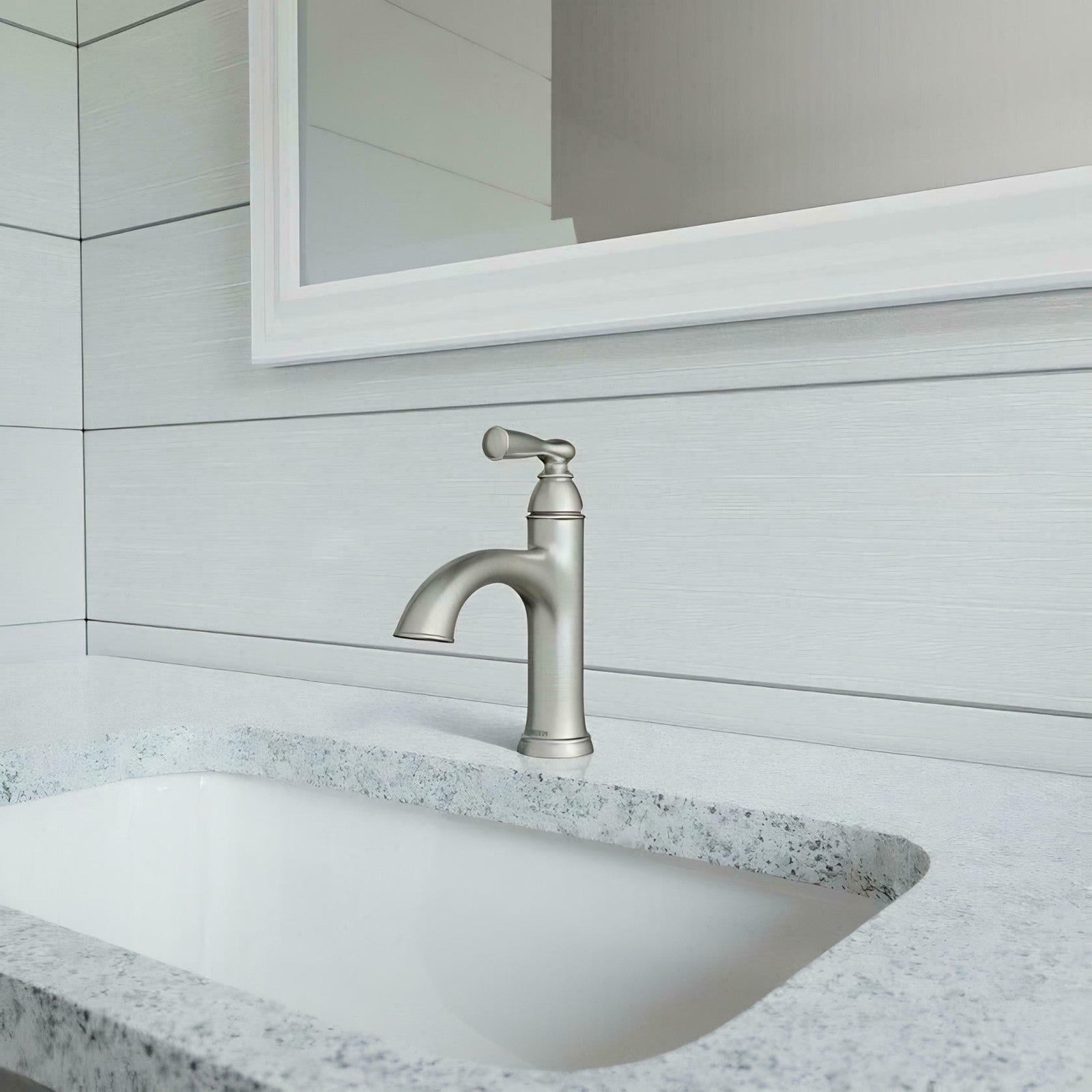 Moen 84945SRN Banbury 1-Hole 4" Centerset Bathroom Faucet - Brushed Nickel