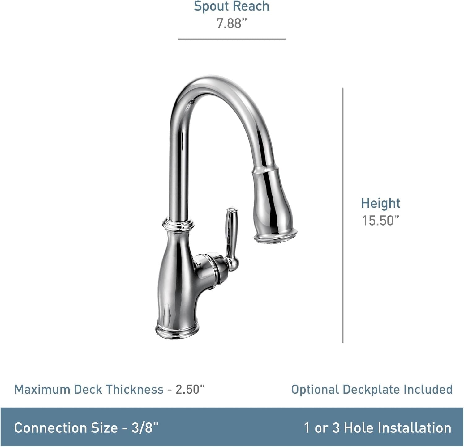 Moen 7185SRS Brantford 1-Handle Pulldown Spray Kitchen Faucet - Spot Resist