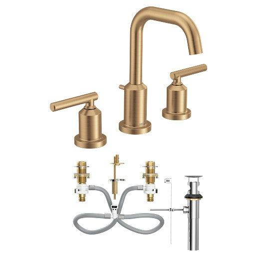 Moen TV6142BZG Gibson 2-Handle Widespread Bathroom Faucet Trim - Bronzed Gold