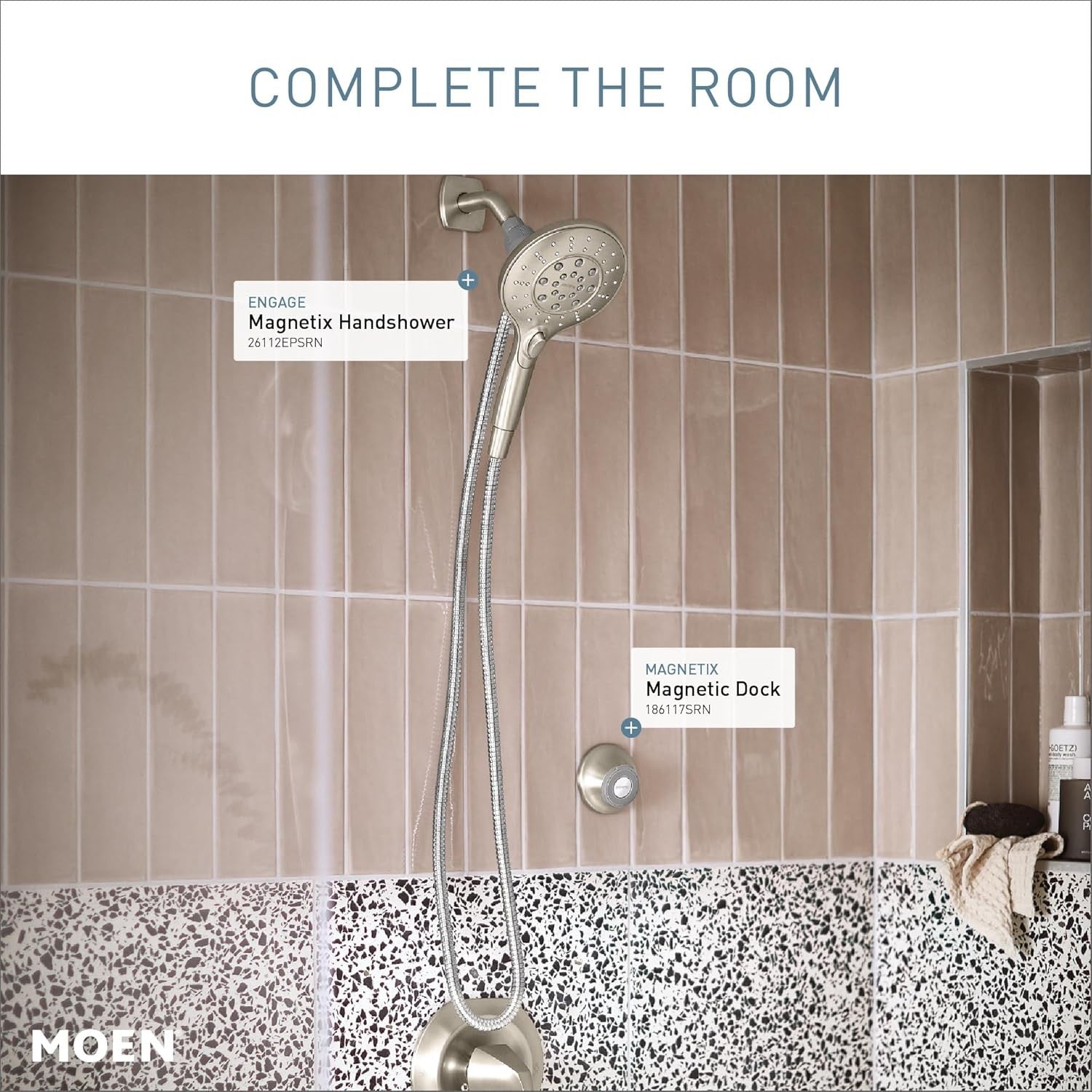 Moen 196117SRN Magnetix Handheld ShowerRemote Dock Cradle - Brushed Nickel