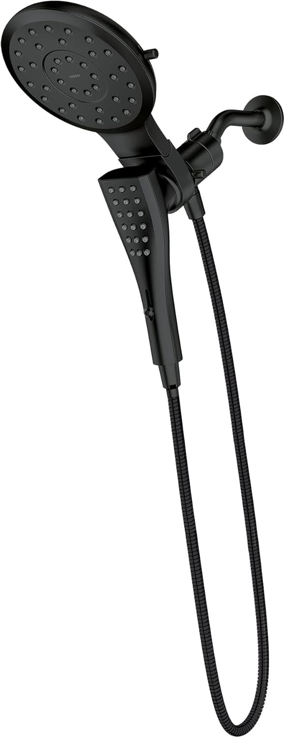 MOEN 220C3BL Verso 8-Spray Patterns w/1.75 GPM 7" Dual Hand Shower Matte Black