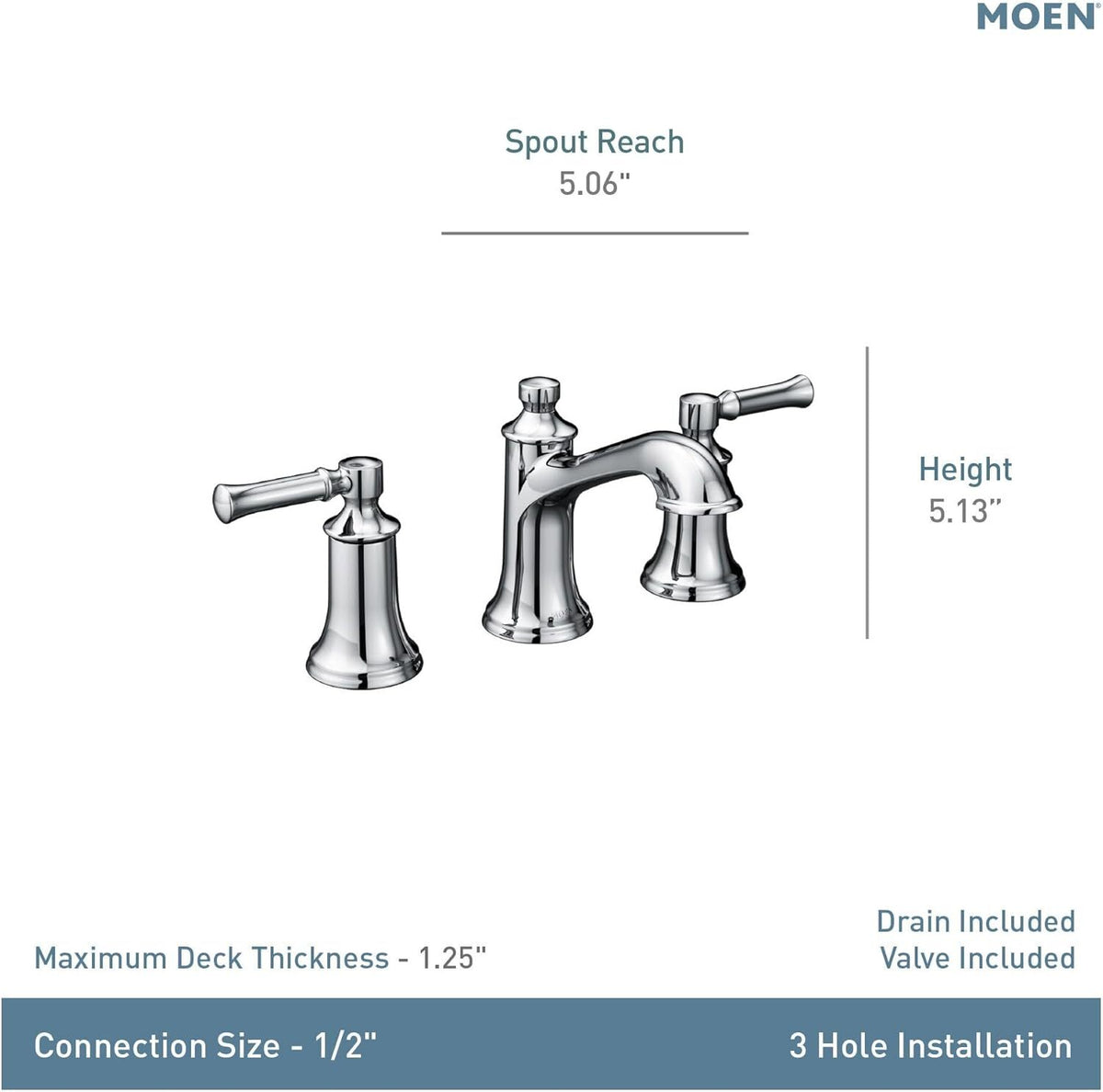 Moen TV6805BL Dartmoor 2-Handle Widespread Bathroom Sink Faucet - Matte Black