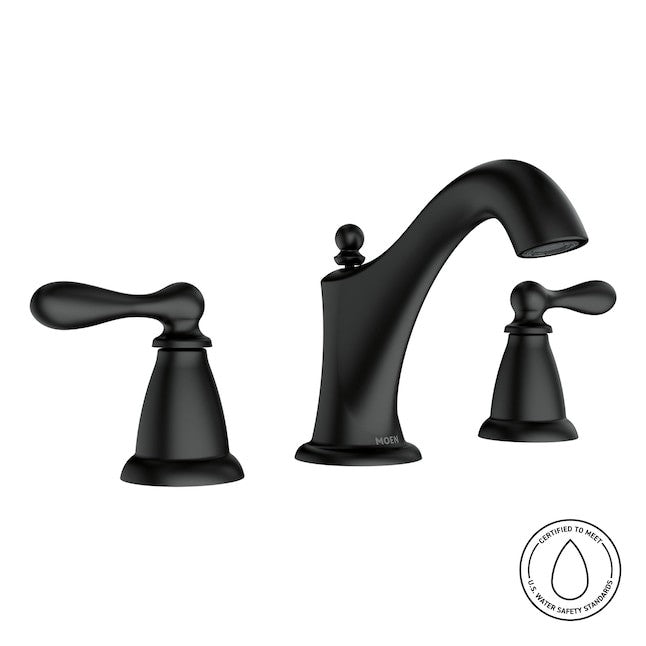 Moen WS84440BL Caldwell Two-Handle Widespread Bathroom Faucet - Matte Black