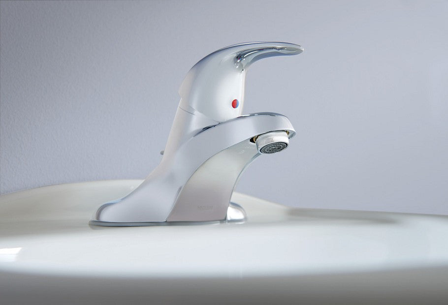 Moen WS84509 Adler 4" Centerset Bathroom Faucet w/ Drain & Deck Plate - Chrome