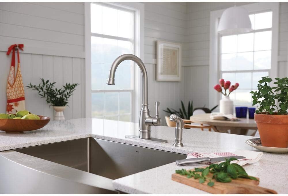 Moen Kitchen Faucet Single-Handle Side Sprayer Spot-Resistant Stainless 87506SRS