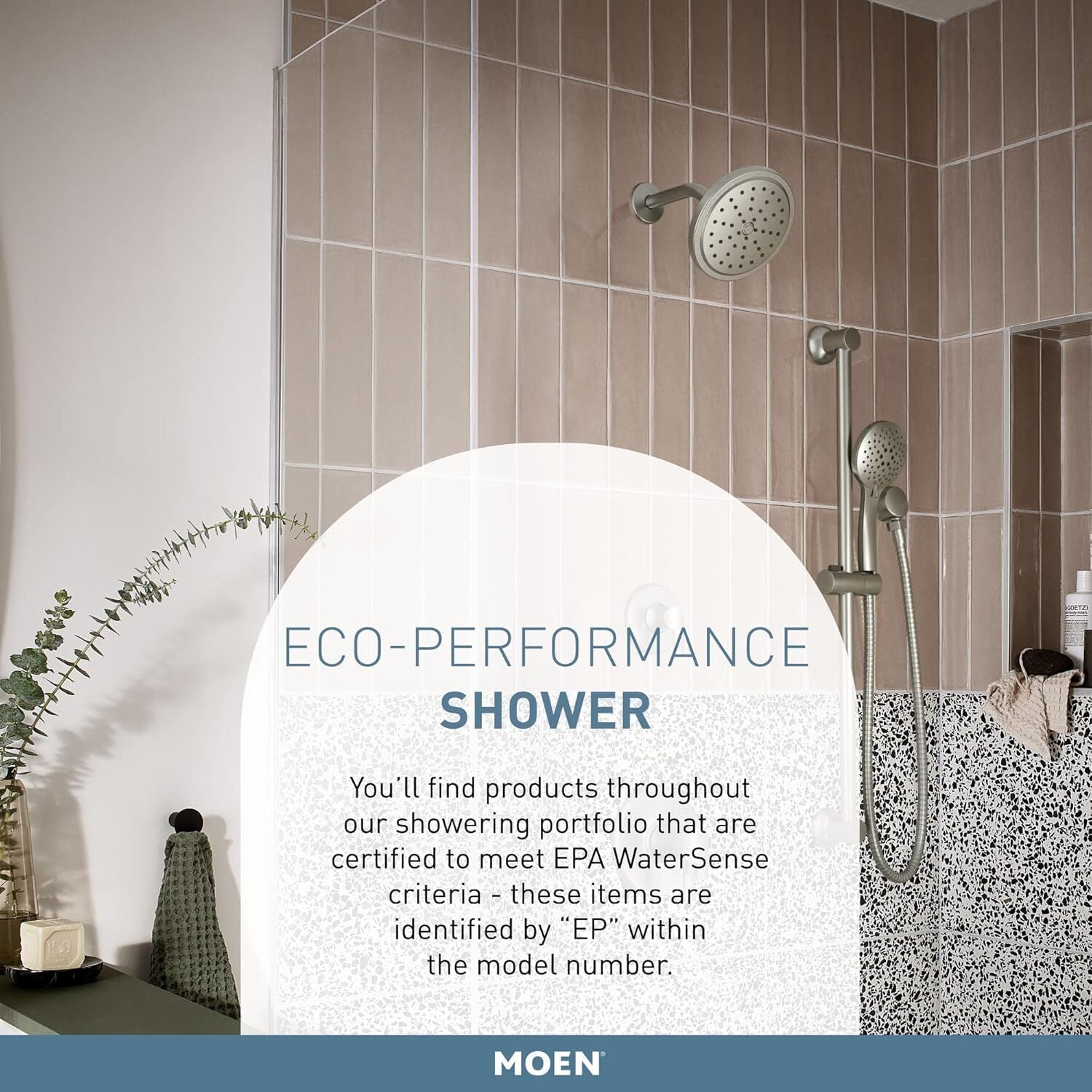 Moen 3558EPORB Hand Held 5 Function Shower With Slide Bar Oil Rubbed Bronze