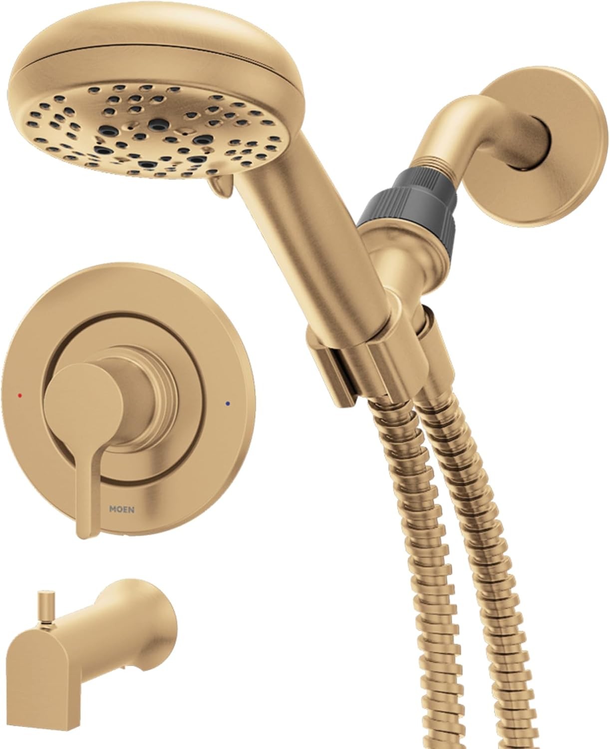 MOEN 82775BZG Beric 1-Handle 5-Spray Tub Shower Faucet 1.75 GPM - Bronzed Gold