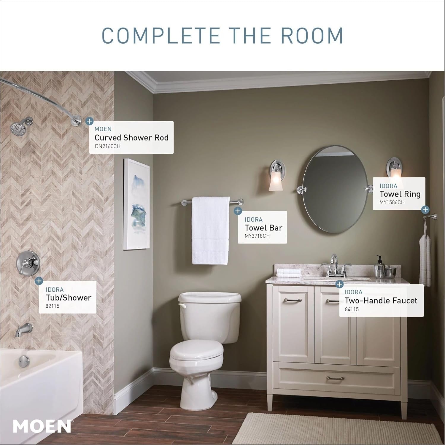 MOEN Idora 82115 Single Handle Posi-Temp 5-Spray Tub and Shower Faucet in Chrome