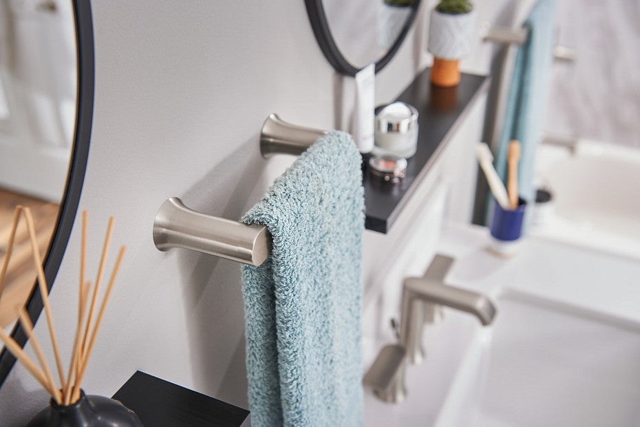 Moen BH3886BN Genta LX Double Post Wall Mounted Hand Towel Bar - Brushed Nickel