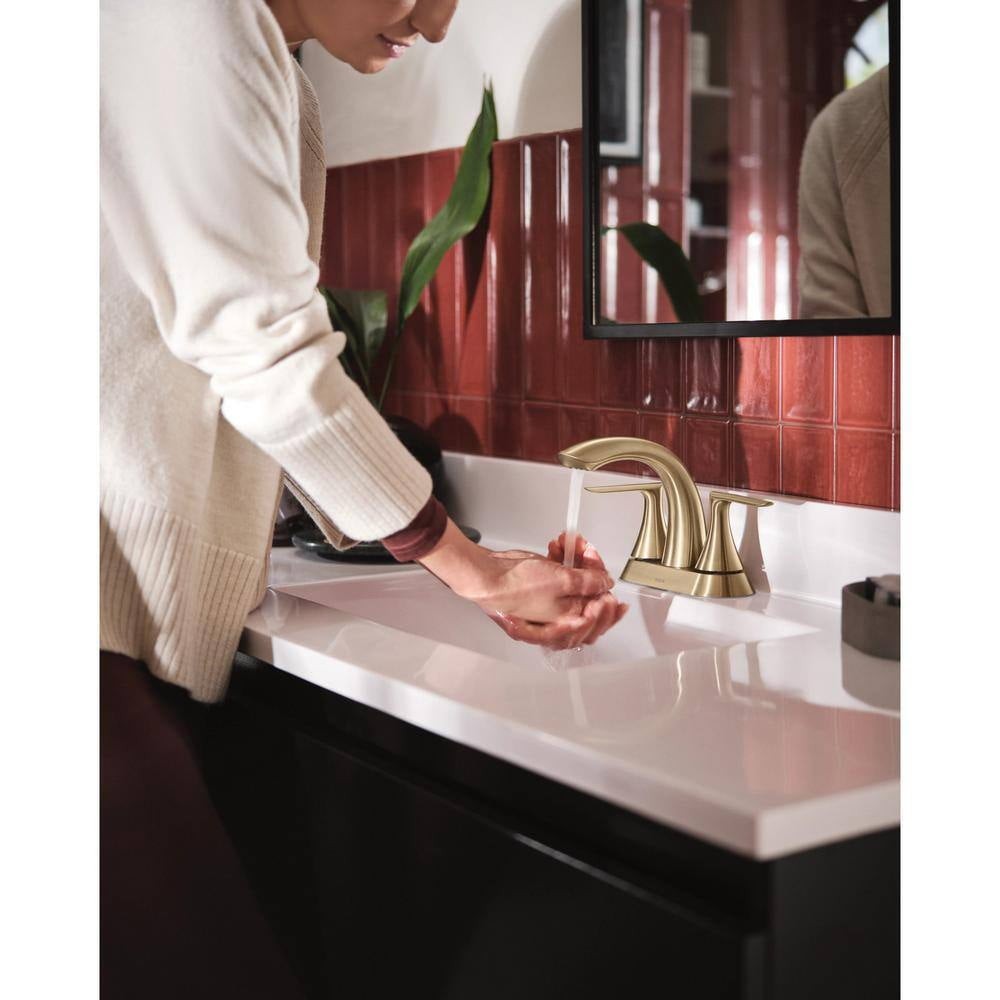 MOEN 84515BZG Findlay 4 in. Centerset Double-Handle Bathroom Faucet Bronzed Gold