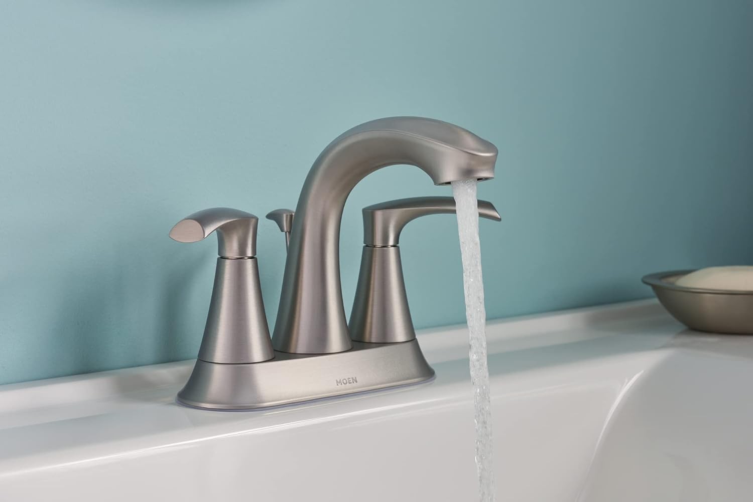 Moen 84137SRN Graeden 2-Handle Bathroom Faucet w/ Push Down Drain Brushed Nickel