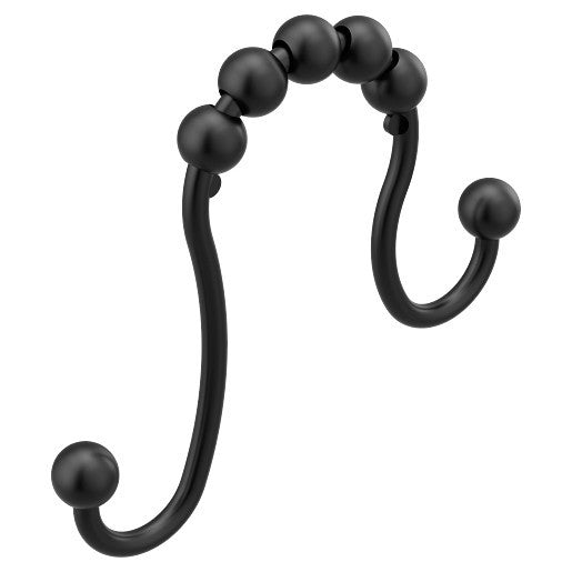 Moen SR2201BL Double Shower Curtain Rings Set of 12 - Matte Black